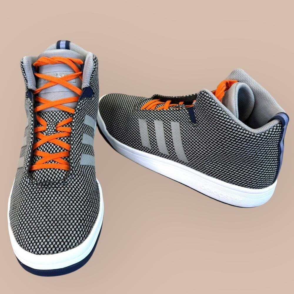 Adidas Mens Veritas Mid Top Sneaker Athletic Shoes Size 9 Woven Gray Fit Foam
